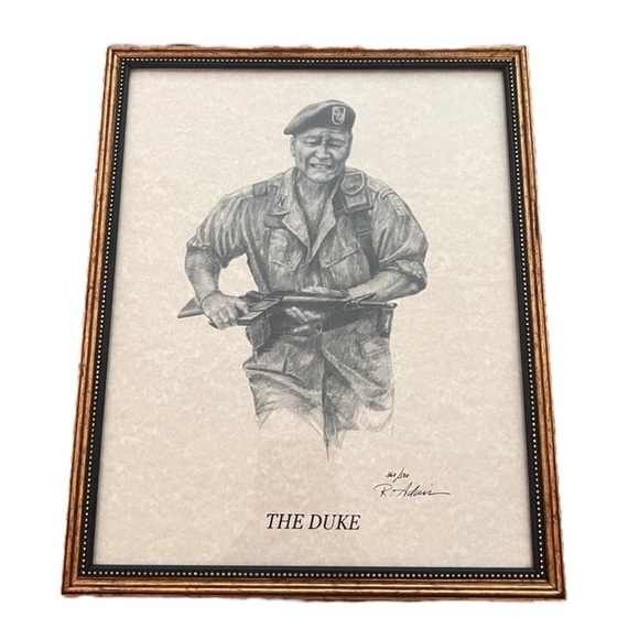 1969 Vintage Pencil Drawing John Wayne The Duke R. Adair Signed  360/500 - Picture 1 of 10